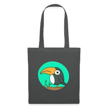 Toucan coloré - Sac en tissu - gris graphite - Devant