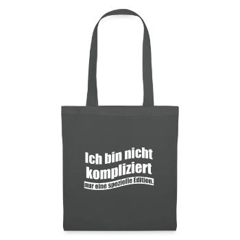 Ich bin nicht kompliziert nur eine spezielle Editi - Stoffbeutel - Graphite - Vorne