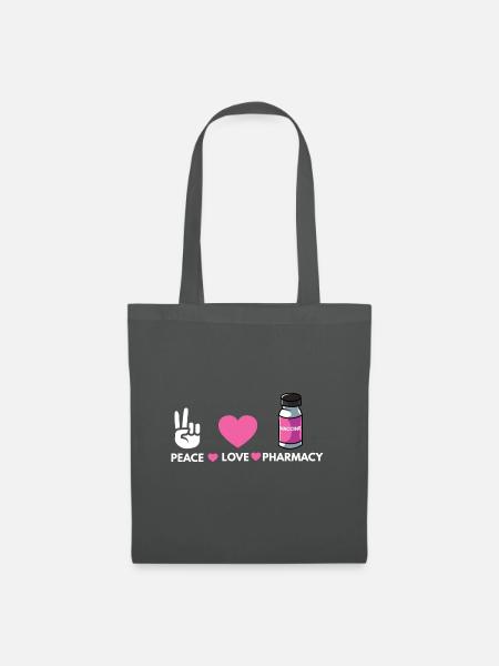 Peace Love Apotheker Apotheke Pharmazie PTA - Stoffbeutel - Graphite