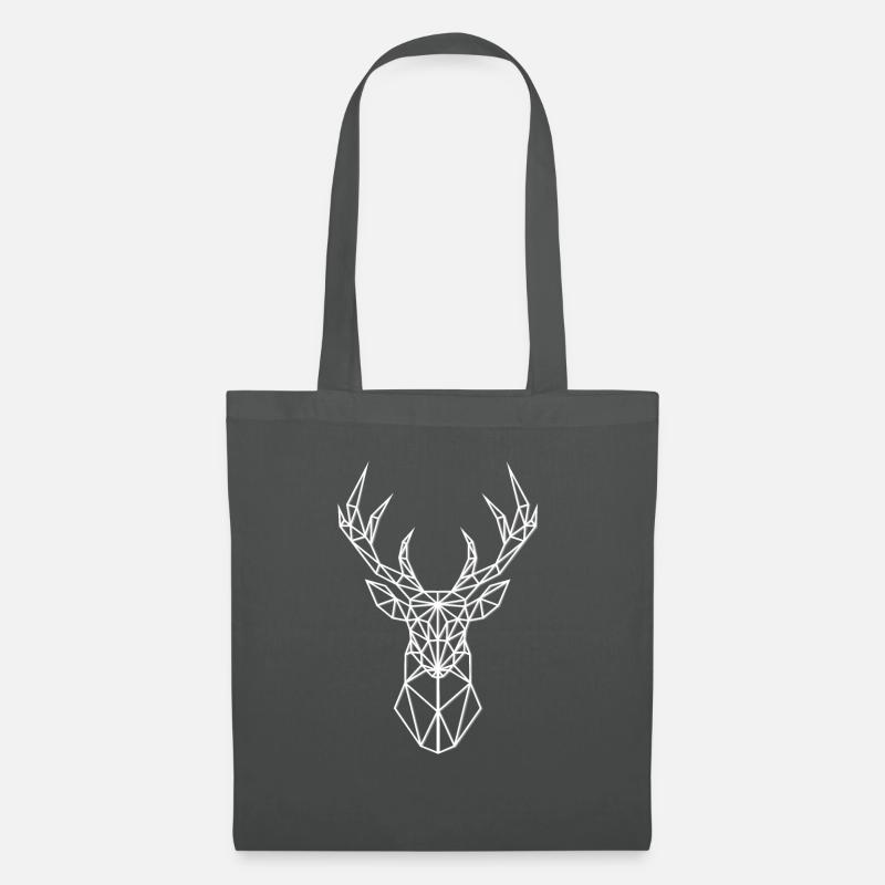 Neon Hirsch Kopf Geweih Weiss - Stoffbeutel - Graphite