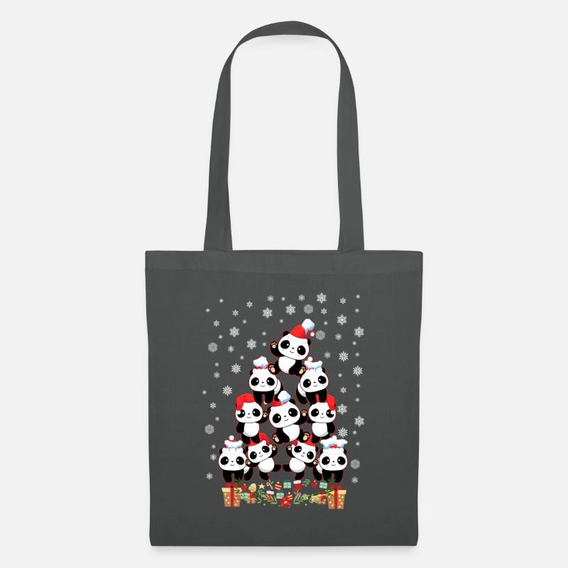 ARBRE DE NOËL PANDA - Sac en tissu - gris graphite