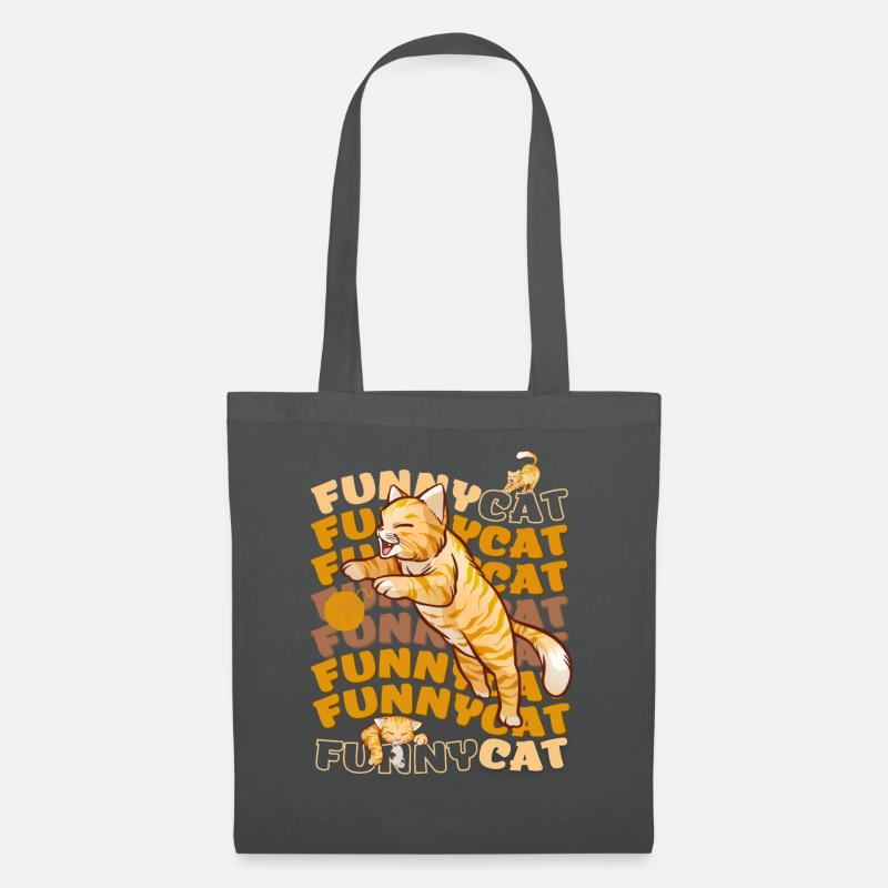 Funny Cat - Stoffbeutel - Graphite