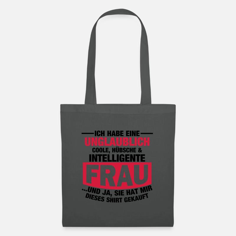 Coole, hübsche & intelligente Frau - Stoffbeutel - Graphite