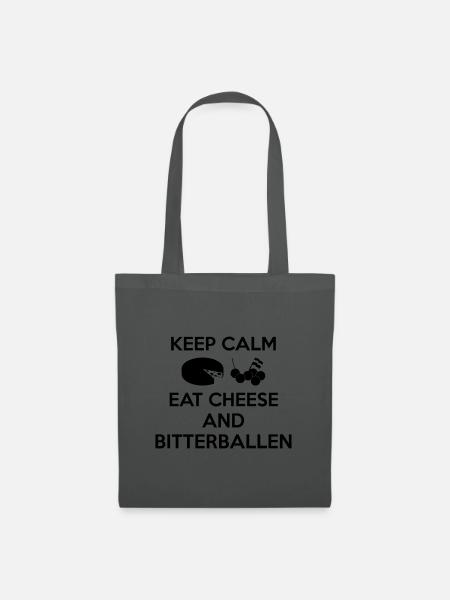 KEEP CALM Essen Sie Käse und Bitterballen Multi Color - Stoffbeutel - Graphite