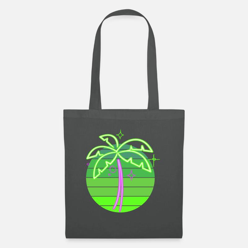 Neonpalme - Stoffbeutel - Graphite