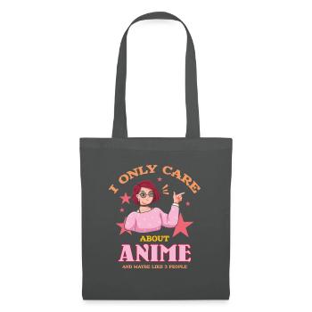 Ich Interessiere Mich Nur Für Anime Und Mag - Stoffbeutel - Graphite - Vorne