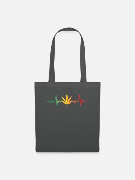 Herzschlag-design Für Reggae - Stoffbeutel - Graphite