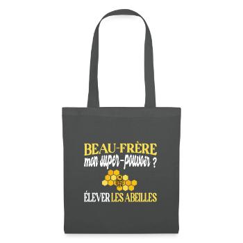 Beau-frère t-shirt apiculteur abeille miel humour - Sac en tissu - gris graphite - Devant