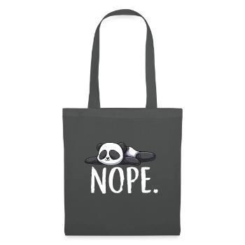 Nope Panda Pandabär Kawaii Bär Chill Schlafen - Stoffbeutel - Graphite - Vorne