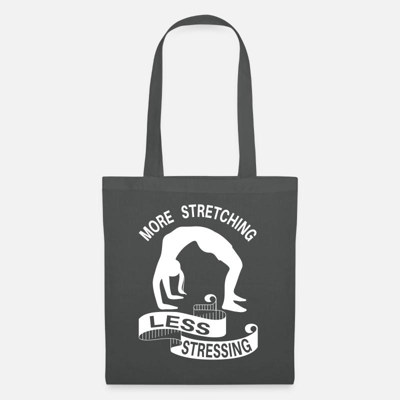 Yoga - More stretching less stressing - Stoffbeutel - Graphite