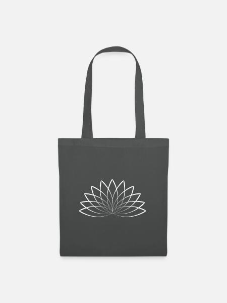 Lotus - Lotusblume Blüte - Stoffbeutel - Graphite