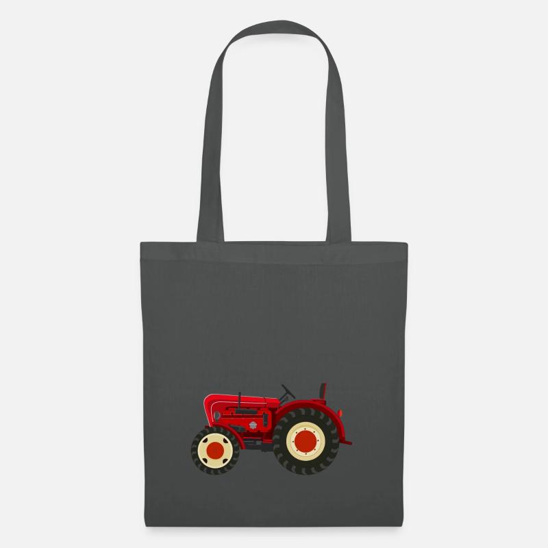 Retro Oldtimer-Traktor rot - Stoffbeutel - Graphite