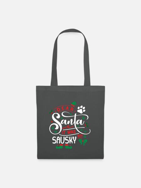 Weihnachten Hund Hunderasse Sausky - Stoffbeutel - Graphite