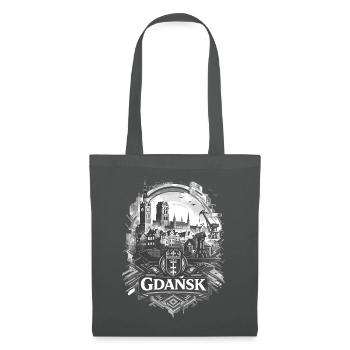 Danzig Skyline – Stolz & Elegant in S/W - Stoffbeutel - Graphite - Vorne