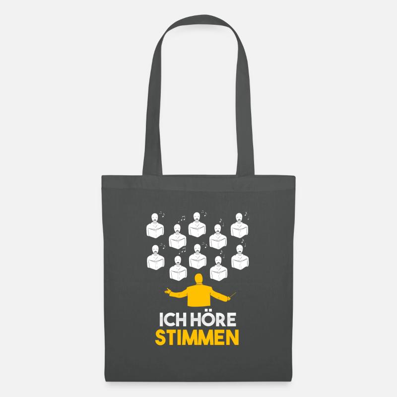 Ich höre Stimmen Chorleiter Dirigent Chor - Stoffbeutel - Graphite
