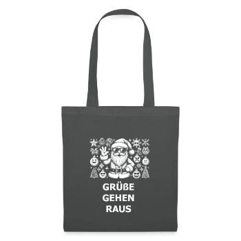 Grüße Weihnachtsmann - Stoffbeutel - Graphite - Vorne