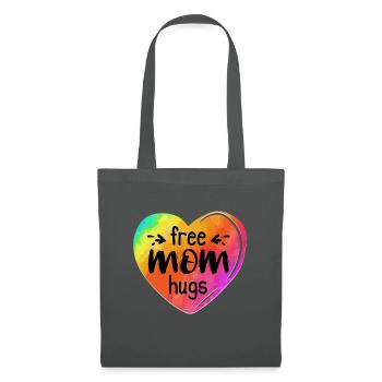 LGBTQIA LGBT Free Mom Hugs Rainbow Heart Gay Pride - Stoffbeutel - Graphite - Vorne