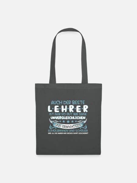 Bester Lehrer Schüler Schule Lustiges Geschenk - Stoffbeutel - Graphite