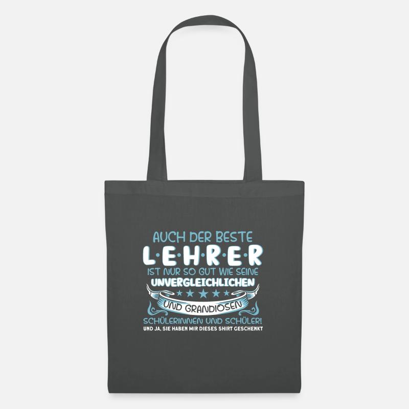 Bester Lehrer Schüler Schule Lustiges Geschenk - Stoffbeutel - Graphite