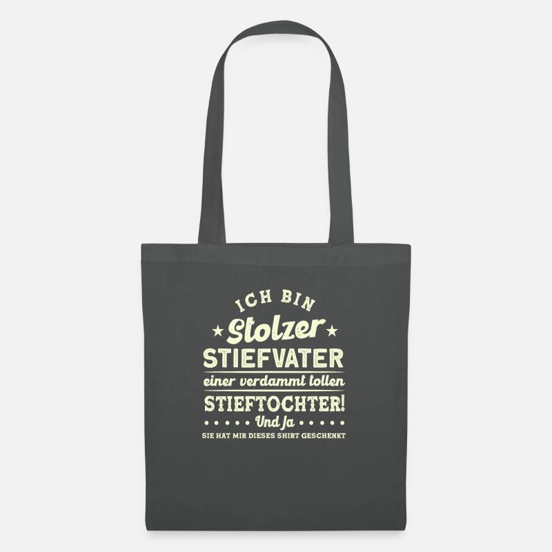 Stiefvater Stiefpapa Stieftochter Geschenk - Stoffbeutel - Graphite