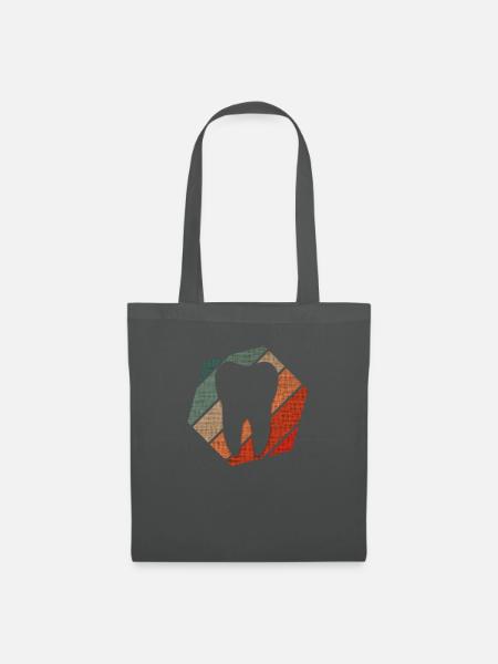 Vintage Retro Zahn Zähne Zahnarzt Dental Geschenk - Stoffbeutel - Graphite