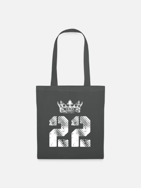 22 Zahl Krone - Stoffbeutel - Graphite