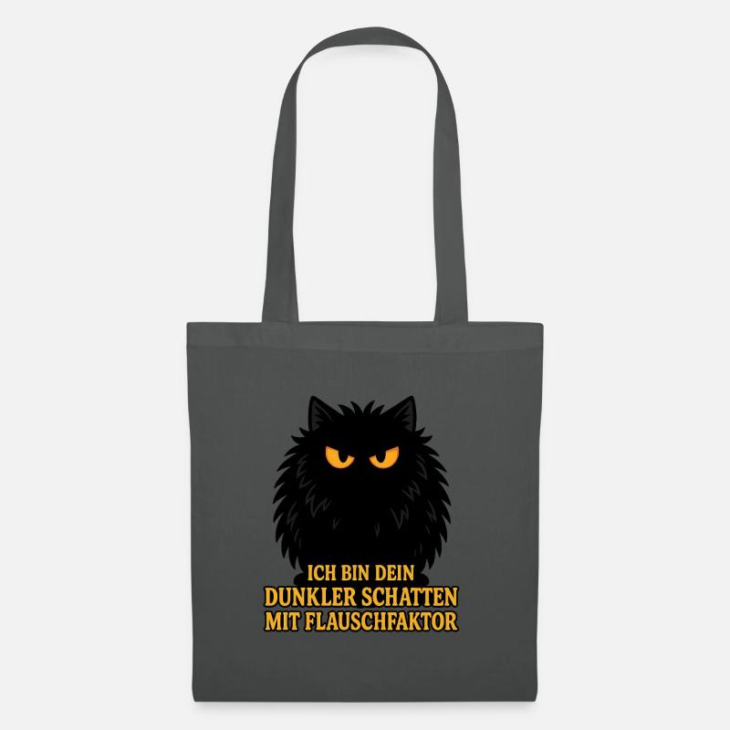 Dunkler Schatten mit Flauschfaktor – Katze - Stoffbeutel - Graphite