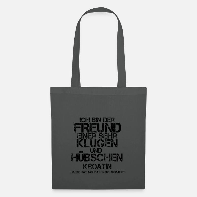 freund einer huebschen geschenk Kroatin - Stoffbeutel - Graphite