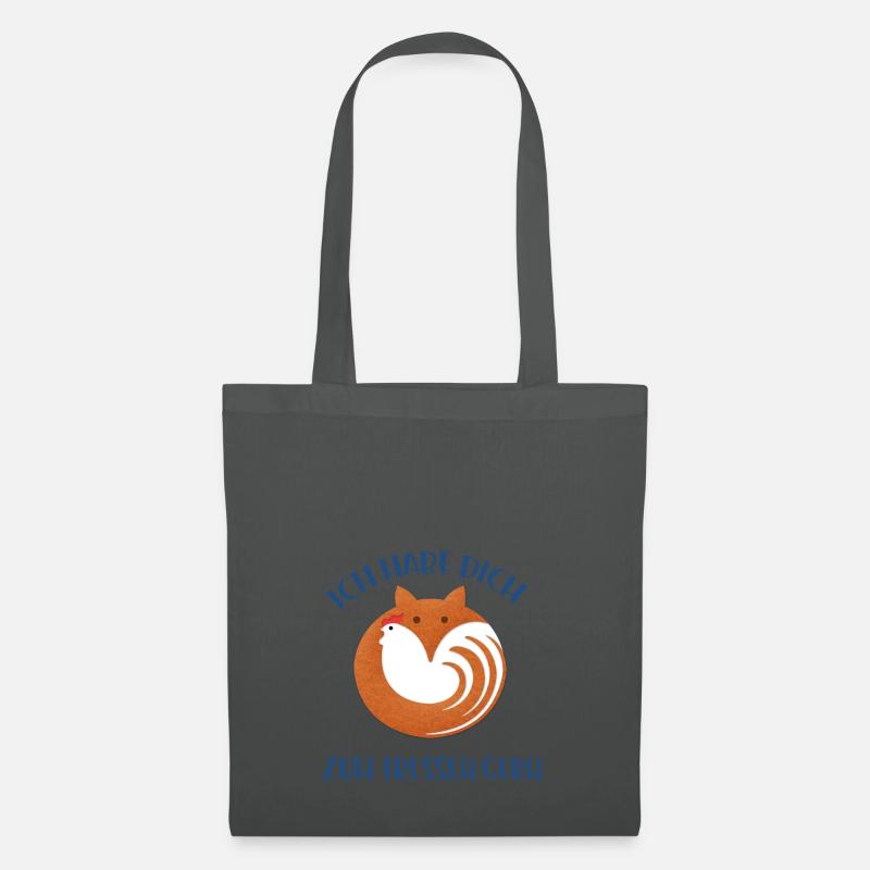 Fuchs, Huhn, Liebe - Stoffbeutel - Graphite