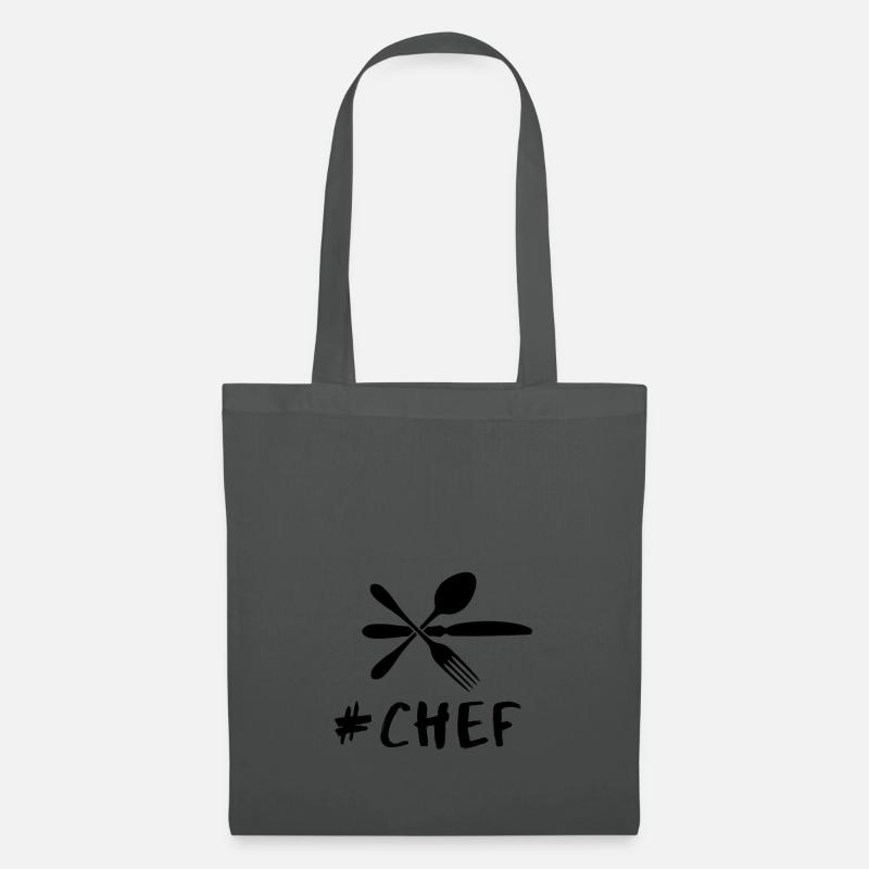 #Chef Hobby Koch Kochen Symbol Geschenk Idee - Stoffbeutel - Graphite