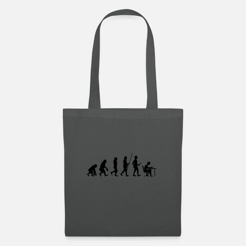 Evolution zum ITler T-Shirt Geschenk - Stoffbeutel - Graphite