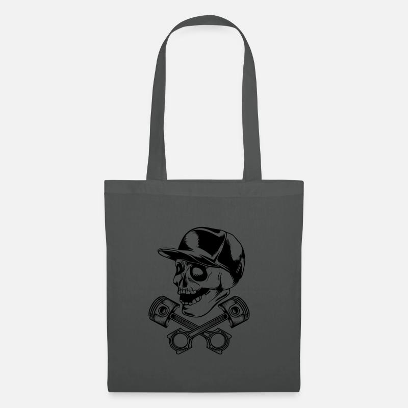 Skull piston Kolben Totenkopf Cap - Stoffbeutel - Graphite