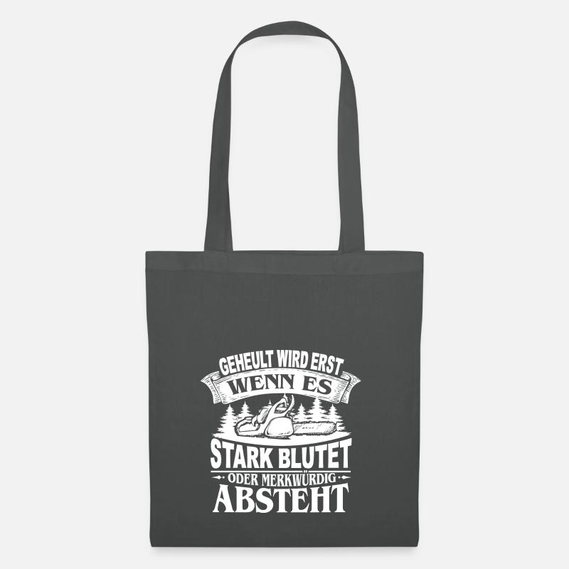 HOLZ SÄGE KETTENSÄGE GESCHENK WALD FÖRSTER BERUF - Stoffbeutel - Graphite