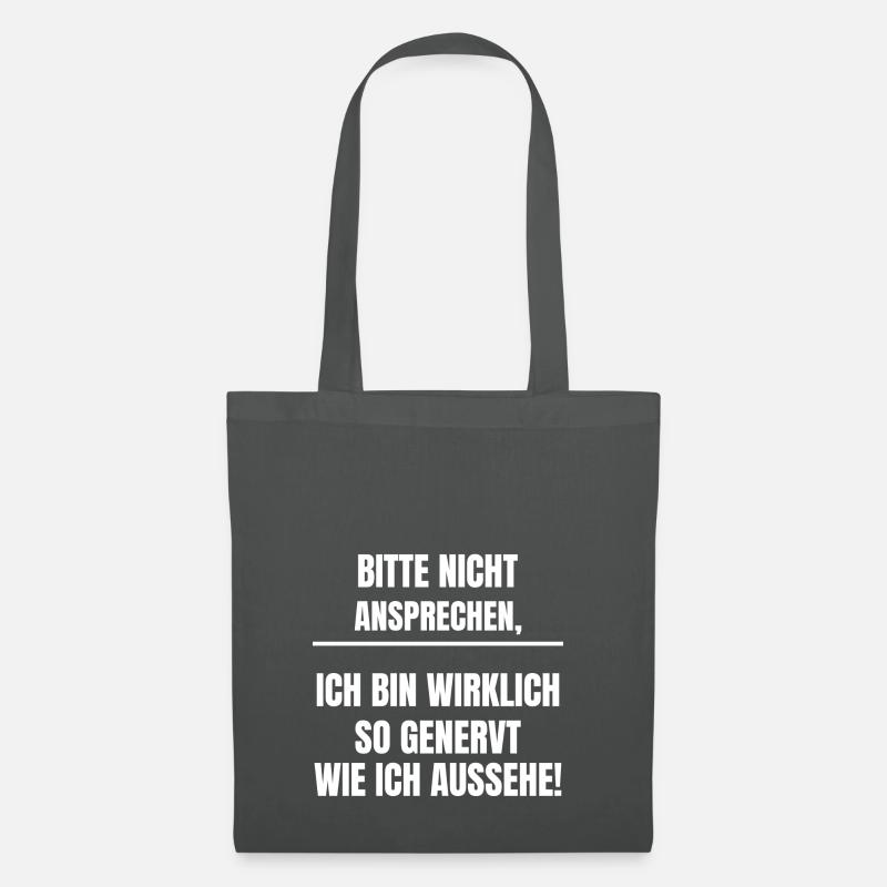 Bitte nicht ansprechen - Stoffbeutel - Graphite