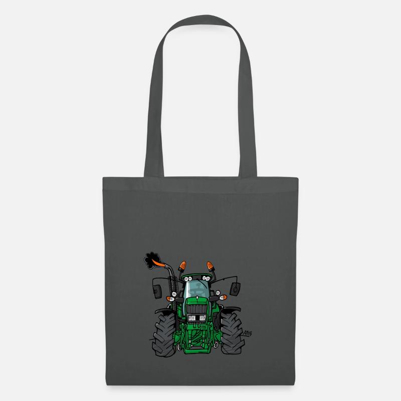 0175 Grüner Traktor - Stoffbeutel - Graphite