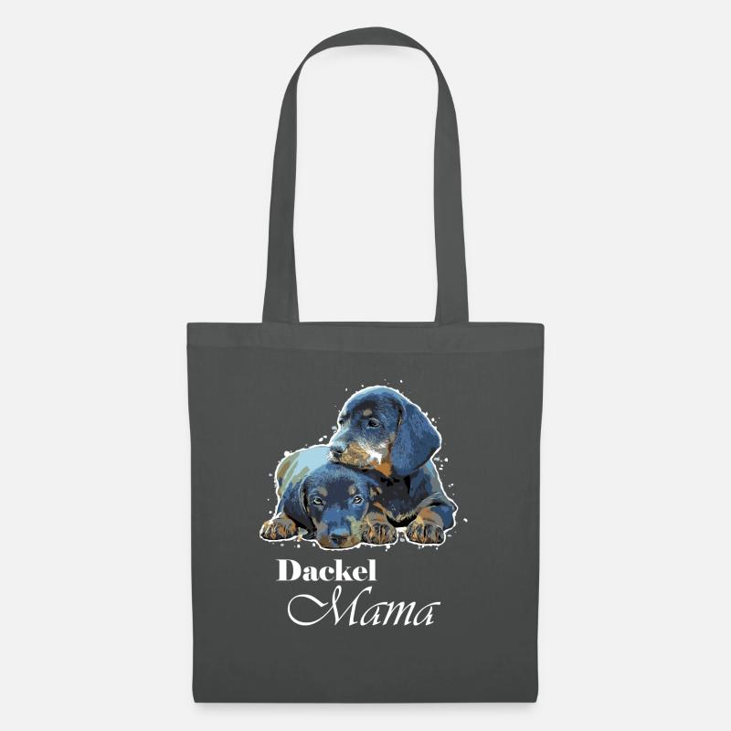 Dackelmama - Stoffbeutel - Graphite
