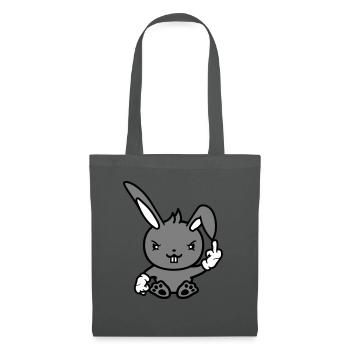 Lapin Majeur Montrer Méchant Coquin Insultant - Sac en tissu - gris graphite - Devant