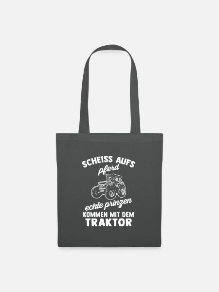 Echte Prinzen Kommen mit dem Traktor - Stoffbeutel - Graphite