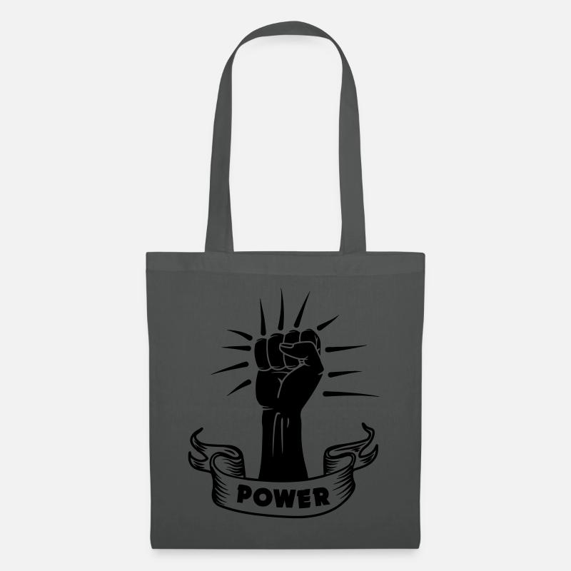 Power schwarze Faust - Stoffbeutel - Graphite