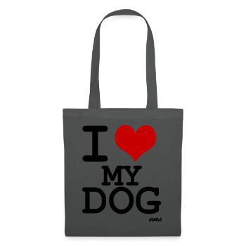 i love my dog - Stoffbeutel - Graphite - Vorne