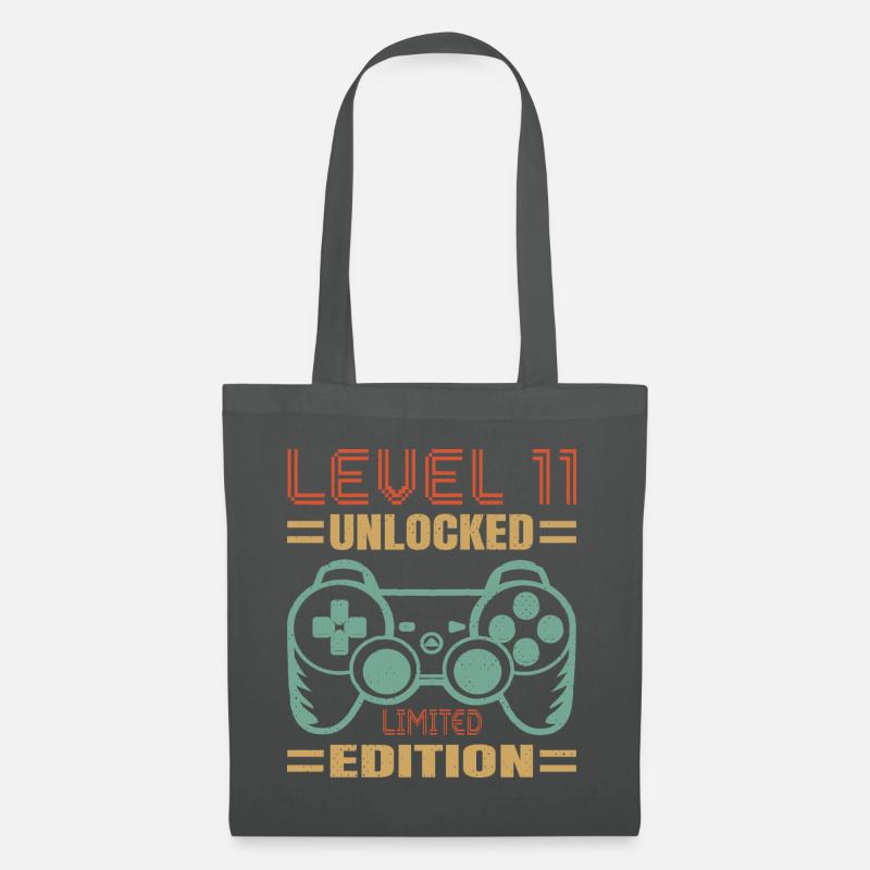 Geburtstag Level 11 freigeschaltet - Stoffbeutel - Graphite