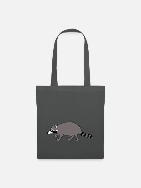 Waschbär - Stoffbeutel - Graphite