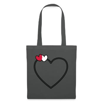 2 hearts heart frame - Tote Bag - graphite grey - Front