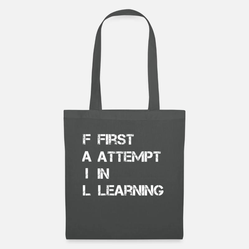 FAIL FIRST ATTEMPT IN LEARNING - Tote Bag - graphite grey