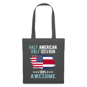 Halb Amerikaner Halb Costa Ricaner - Stoffbeutel - Graphite - Vorne