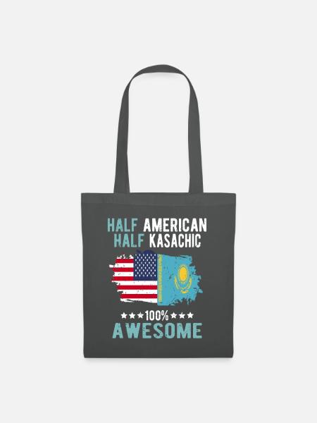 Halb Amerikaner Halb Kasache - Stoffbeutel - Graphite