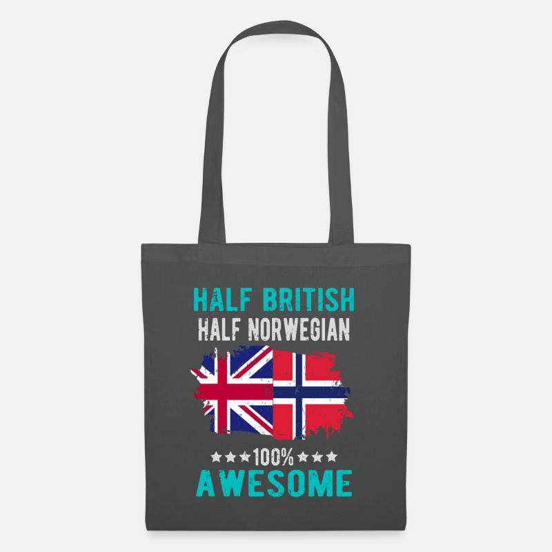 Half British Half Norwegian - Tote Bag - graphite grey