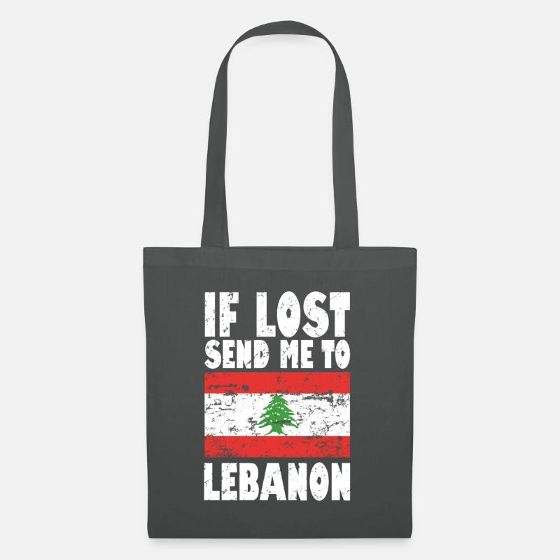 Libanon Flagge Spruch - Stoffbeutel - Graphite