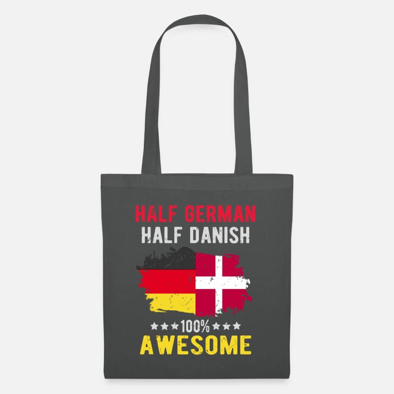 Halb Deutsch Halb Däne - Stoffbeutel - Graphite
