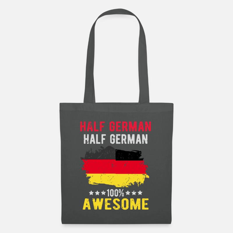 Halb Deutsch Halb Deutscher - Stoffbeutel - Graphite